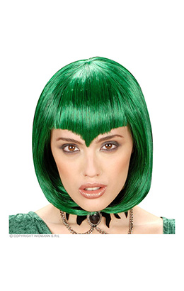 pruik, gothic vamp groen