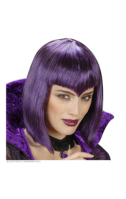 pruik, gothic vamp paars