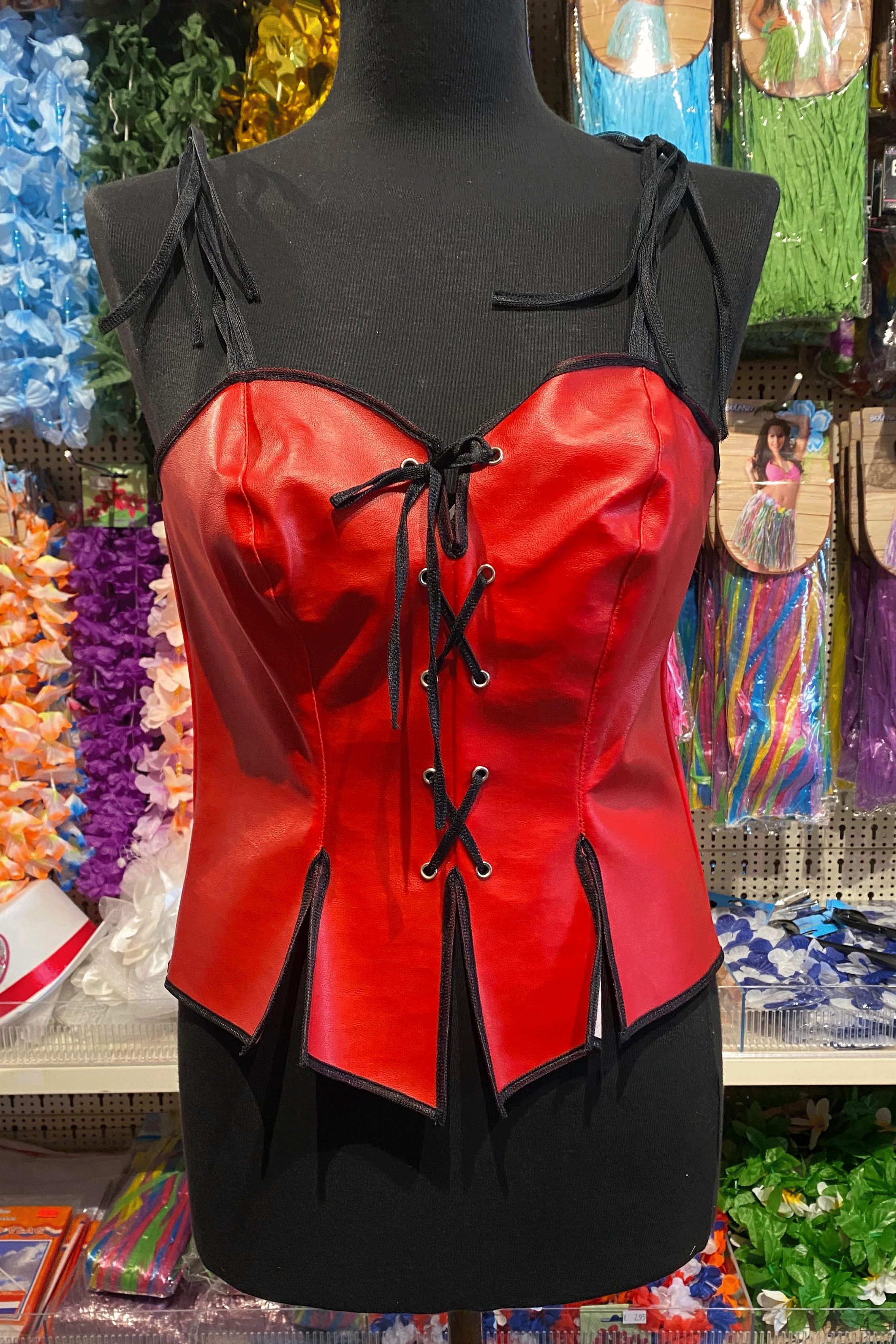 Lakleren top rood voor dames