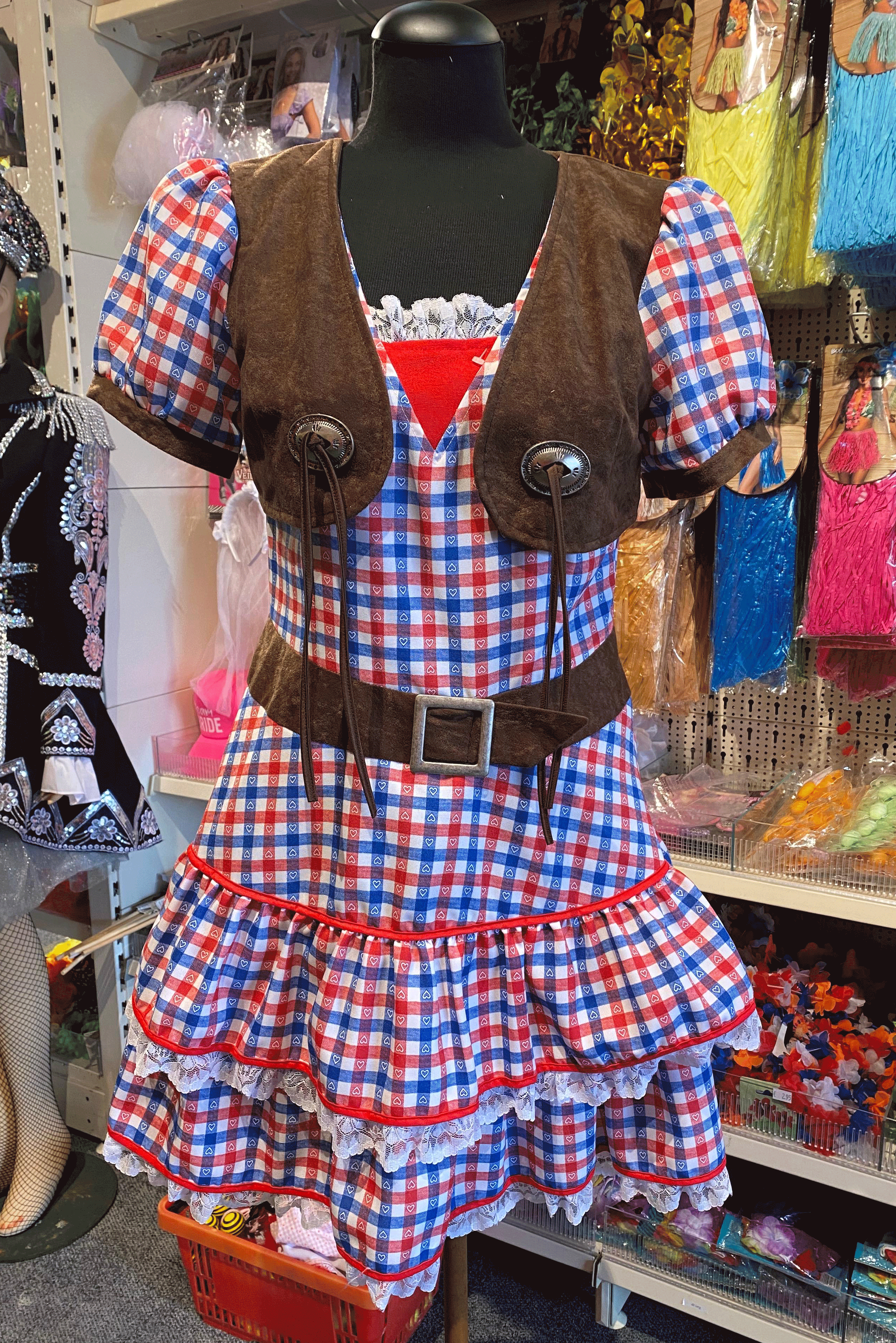 Cowboy jurkje rood wit blauw geruit 