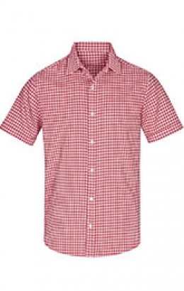 Geruite blouse rood wit korte mouw