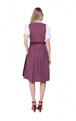 Dirndl jurkje 3-delig weinrot 100% katoen