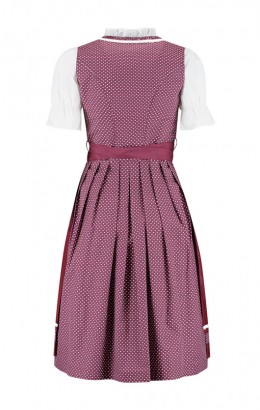 Dirndl jurkje 3-delig weinrot 100% katoen