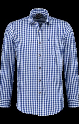 Blouse geruit blauw wit