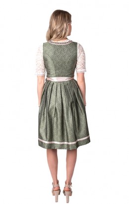 Dirndl jurkje 2-delig luxe jaquard groen-creme