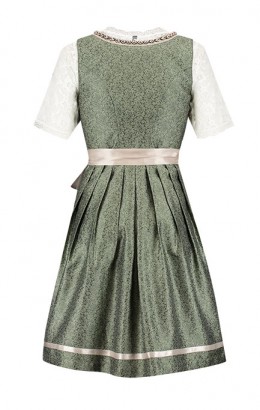 Dirndl jurkje 2-delig luxe jaquard groen-creme