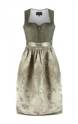 Dirndl jurkje 2-delig Jaquard velours groen