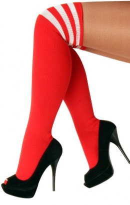 Cheerleader kousen rood met wit