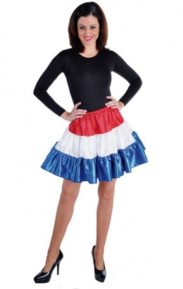 Petticoat stof rood, wit blauw