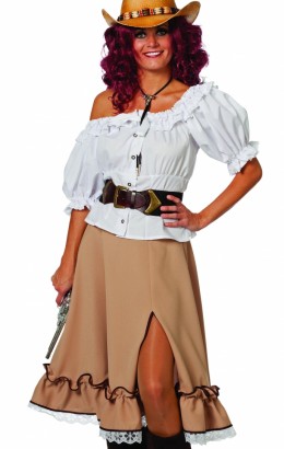 Knielange rok camel