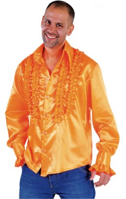 Ruches-blouse getailleerd oranje