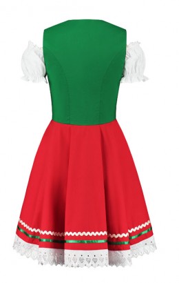 Dirndl jurkje 2-delig groen-rood