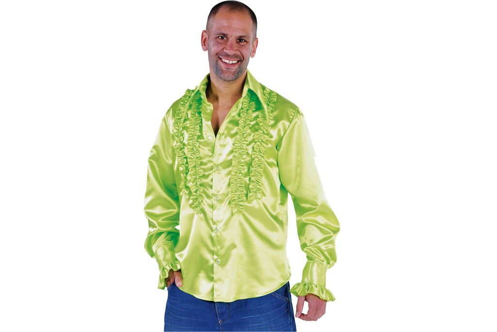 Ruches-blouse getailleerd neon groen