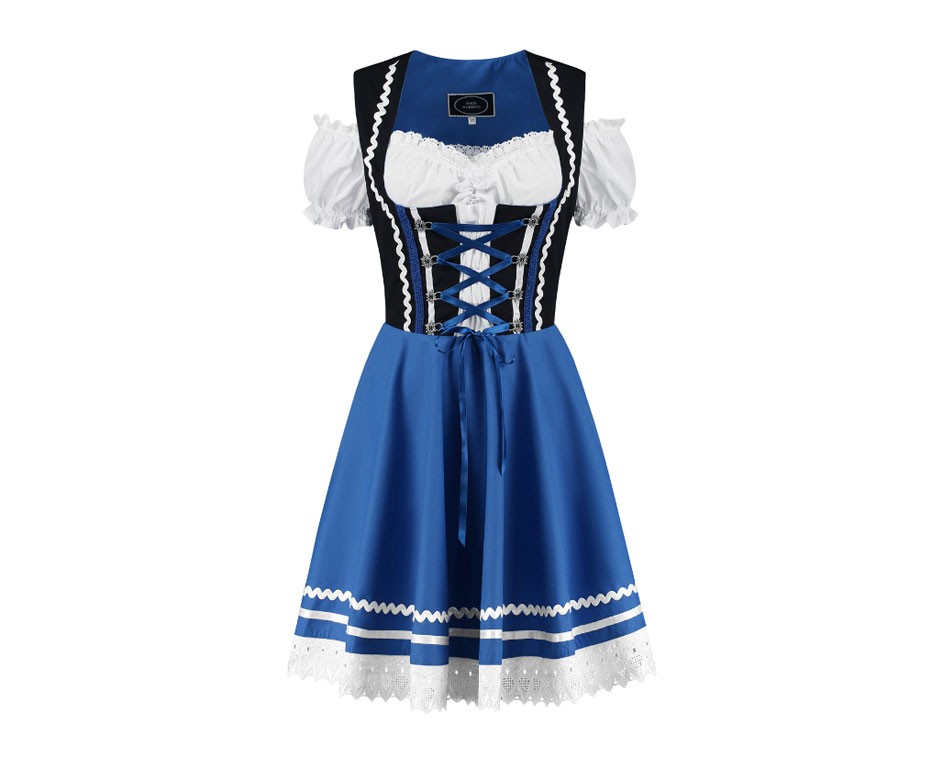 Dirndl jurkje 2-delig zwart-blauw