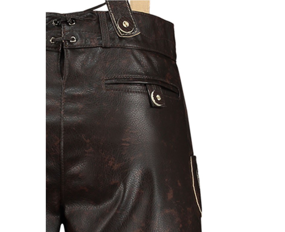 Lederhose bruin kort imitatie-leer