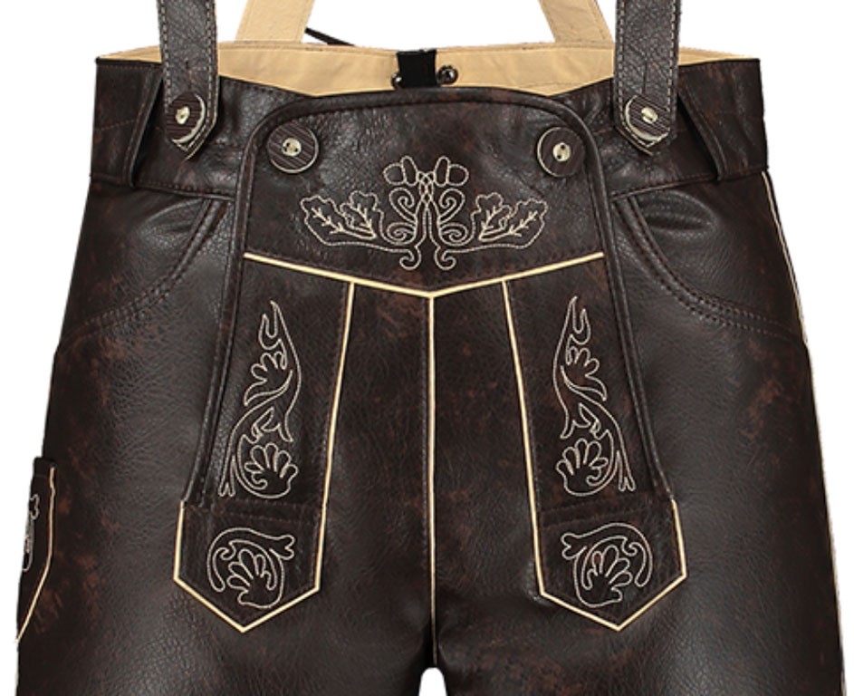 Lederhose bruin kort imitatie-leer